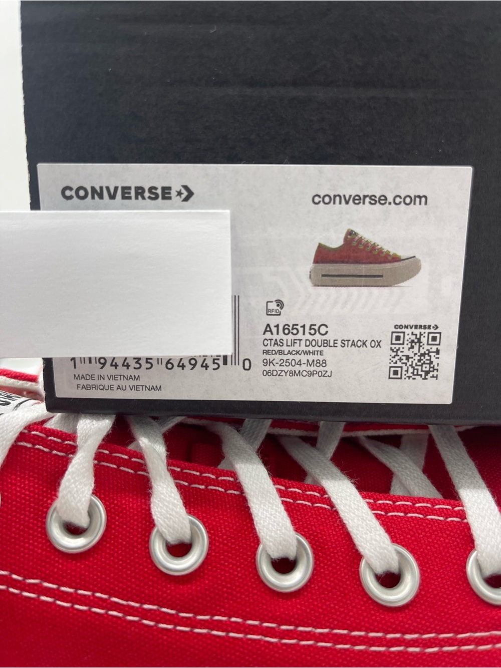 Converse WMNS CTAS LIFT DOUBLE STACK OX
RED/BLACK/WHITE Platform Sneakers - Picture 15 of 16